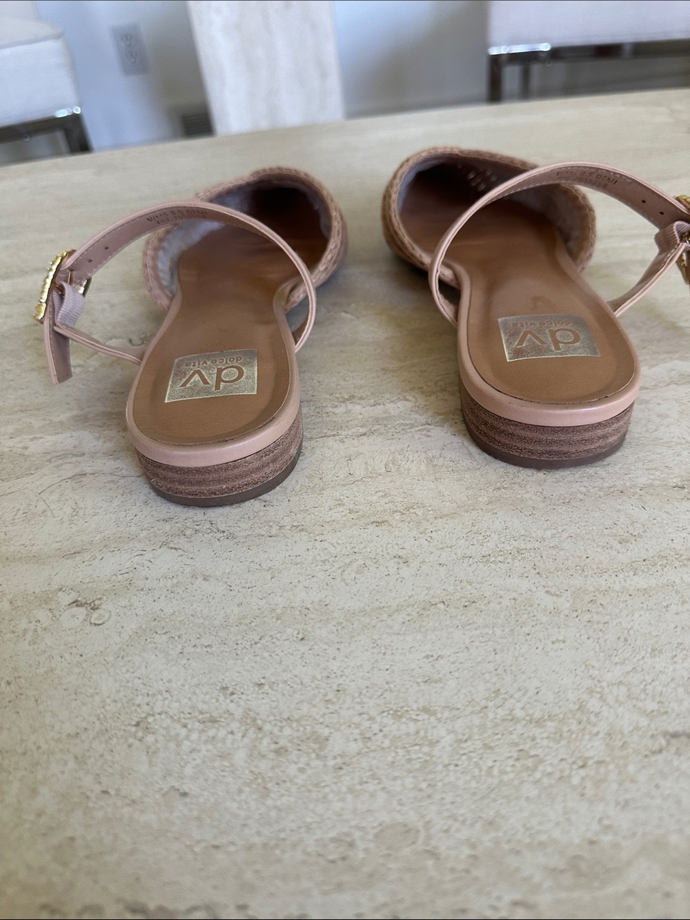 Dolce Vita Nude or Tan Woven Pointed Mules - Picture 3 of 4